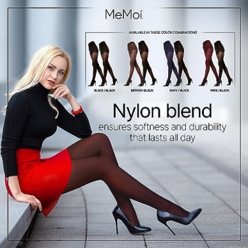 MeMoi Control Top Microfiber Tights 2 Pack for Women