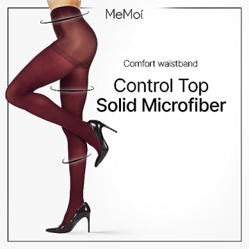 MeMoi Control Top Microfiber Tights 2 Pack for Women