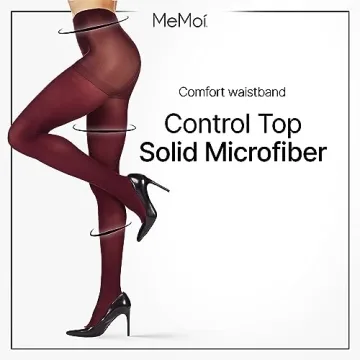 MeMoi Control Top Microfiber Tights 2 Pack for Women