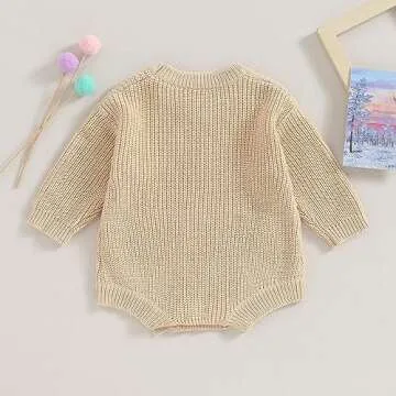 Cute Newborn Baby Girl Sweater Romper - Fashionable & Comfy