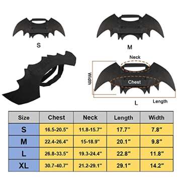 Tealots Adjustable Bat Wings Pet Costume for Halloween