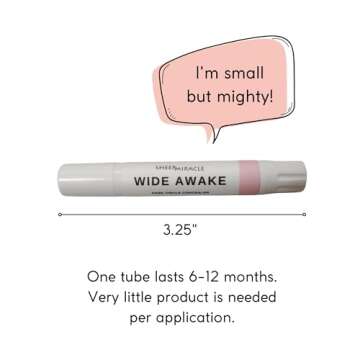 Sheer Miracle Wide Awake Dark Circle Concealer, Pink Brightens Under Eye Area, Vegan & Organic Eye Brightening Color Corrector, Light – Medium Skin Tone, 2g