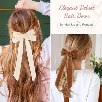 Stylish 6PCS Velvet Hair Bows for Girls and Women