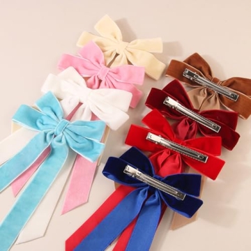 Stylish 6PCS Velvet Hair Bows for Girls and Women