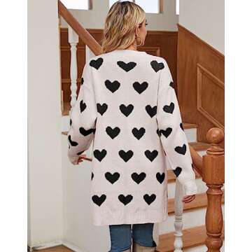 Buy Alsol Lamesa Women's Heart Print Cardigan Sweater