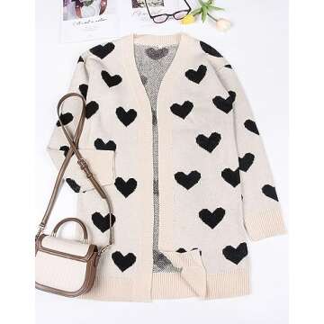 Buy Alsol Lamesa Women's Heart Print Cardigan Sweater