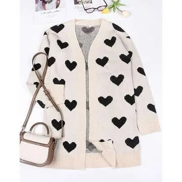 Buy Alsol Lamesa Women's Heart Print Cardigan Sweater