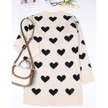 Buy Alsol Lamesa Women's Heart Print Cardigan Sweater