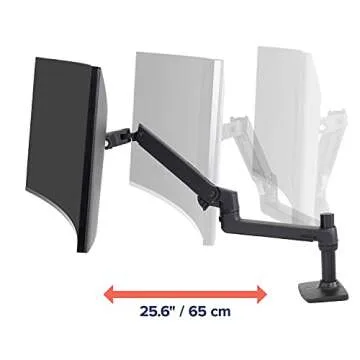 Ergotron – LX Premium Monitor Arm, Single Monitor Desk Mount – fits Flat Curved Ultrawide Computer Monitors up to 34 Inches, 7 to 25 lbs, VESA 75x75mm or 100x100mm – Matte Black