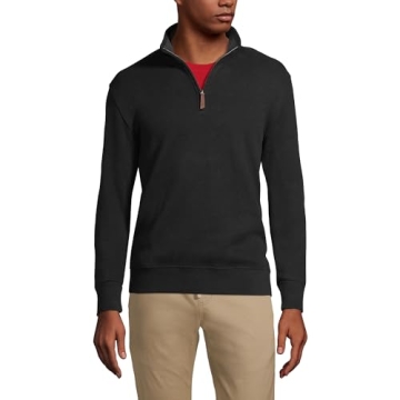 Lands' End Men's Bedford Rib Quarter Zip Sweater - Soft, Stylish & Versatile