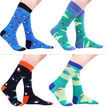 Moyel Golf Gifts for Men - Fun & Colorful Crew Socks for Every Day