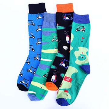 Moyel Golf Gifts for Men - Funky Crew Socks for Fun Style