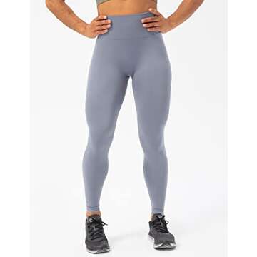 Lavento Women's Scrunch Butt Lifting Seamless Leggings - Tummy Control Gym Workout Legging (Ice Gray, 8)