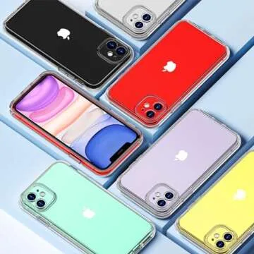 COOLQO Compatible with iPhone 11 Phone Case, with [Tempered Glass Screen Protector] for iPhone 11 Case [Hard PC+Soft TPU] Military Grade Drop Protection Shockproof Bumper Cover for iPhone 11, Clear