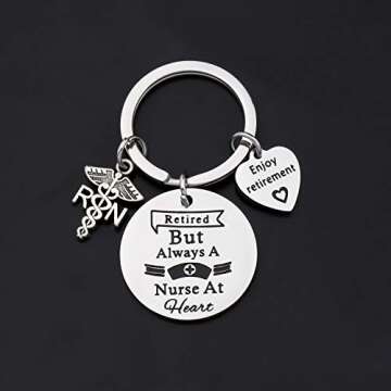 UJIMS RN Nurse Keychain Registered Nurse Gifts Retired But Always A Nurse At Heart Enjoy Retirement ...