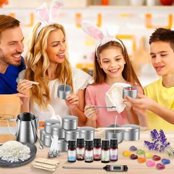 Haccah Complete Candle Making Kit,Candle Making Supplies,DIY Arts and Crafts Kits for Adults,Beginners,Kids Including Wax, Wicks, 6 Kinds of Scents,Dyes,Melting Pot,Candle tins
