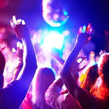 Novelty Place 80Pcs LED Party Finger Lights for Kids, LED Finger Flashlight Light Up Finger Ring Toys for Party Favor, Halloween, Raves, Concert Shows