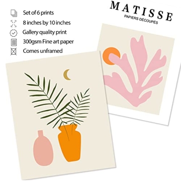 XBYGIMI Matisse Wall Art Set - Boho Prints for Home