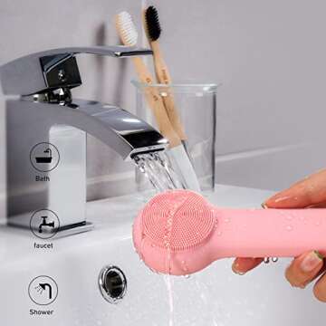 Facial Cleansing Brush, Face Scrub Brush for Men & Women, Rechargeable Face Brushes for Cleansing and Exfoliating, Electric Face Scrubber Cleanser Brush for Deep Cleansing