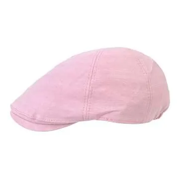 WITHMOONS Simple Newsboy Hat Flat Cap SL3026 - Stylish Pink Accessory