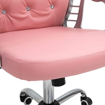 Vinsetto PU Leather Adjustable Home Office Chair in Pink
