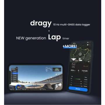 New dragy GPS Based Performance Meter, up to 25Hz GPS Laptimer, Upgraded UBLOX 10th Gen High Performance GPS Module, Trusted by Million Users, USB-C Charging Port (DRG69 (2018 Model))