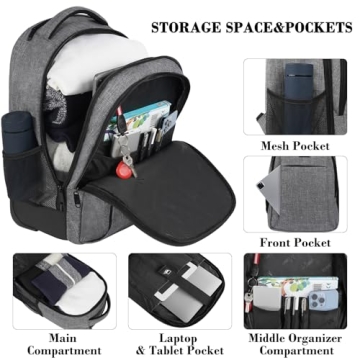 MATEIN Large Rolling Backpack for Travel and School