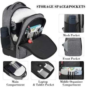 MATEIN Large Rolling Backpack for Travel and School