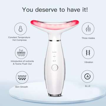 3-in-1 Beauty Massager for Face and Neck, Based on Triple Action LED, Thermal, and Vibration Technologies for Skin Care,Improve,Firm,Tightening and Smooth