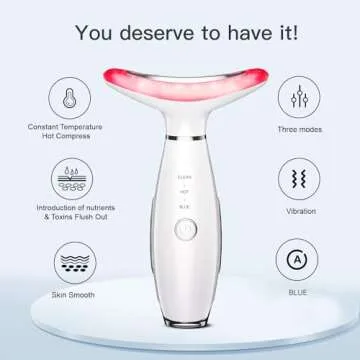3-in-1 Beauty Massager for Face and Neck, Based on Triple Action LED, Thermal, and Vibration Technologies for Skin Care,Improve,Firm,Tightening and Smooth