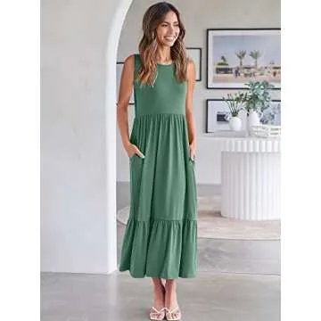 ANRABESS Casual Sleeveless Sundress for Summer