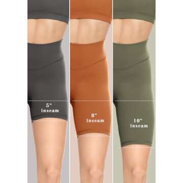 UEU High Waisted Sports Shorts for Women, Tummy Control Workout Gym Yoga Shorts, No Front Seam, 5" Army Green XXL