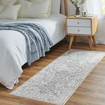 Stylish Jinchan Runner Rug - Vintage Non-Slip & Washable