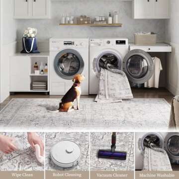 Stylish Jinchan Runner Rug - Vintage Non-Slip & Washable