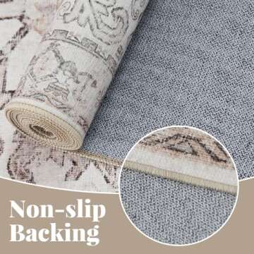 Stylish Jinchan Runner Rug - Vintage Non-Slip & Washable