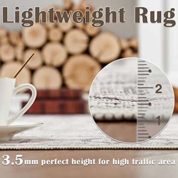 Stylish Jinchan Runner Rug - Vintage Non-Slip & Washable