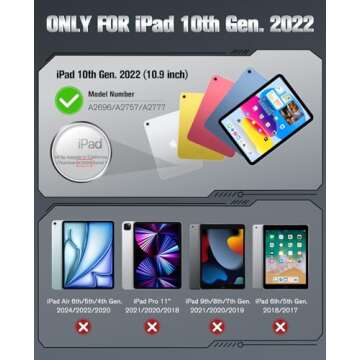 MoKo for iPad 10th Generation Case 2022 10.9 inch with Pencil Holder, Heavy Duty Shockproof Dual Lay...