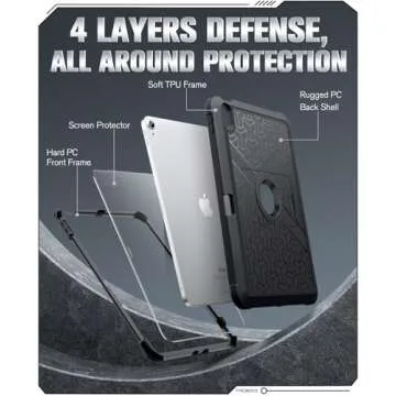 MoKo for iPad 10th Generation Case 2022 10.9 inch with Pencil Holder, Heavy Duty Shockproof Dual Layer Full Body Protective Cover, Built-in Screen Protector and Kickstand for iPad 10th Gen., Black