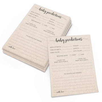 321Done Baby Predictions and Advice Cards - Rustic Keepsake for Showers