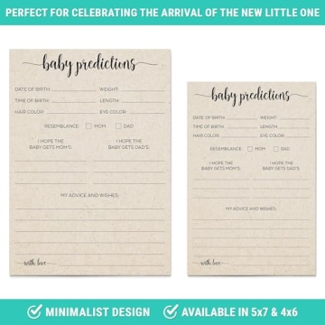 Baby Predictions Advice Cards for Memorable Showers