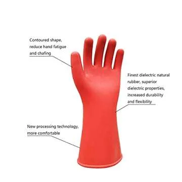 gotosee Safety Work Gloves 20KV Electrical Insulated Rubber Gloves Electrician AC 10000V High Voltage Safety Protective Work Gloves Insulating for Lineman