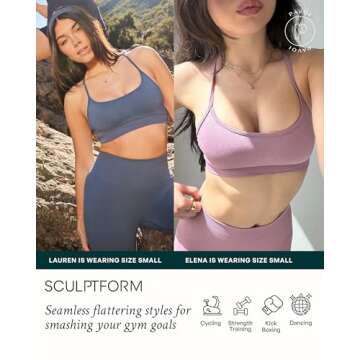 PAVOI ACTIVE Seamless Bra | Medium Support Sculpting Adjustable Straps Removable Pads Women's Workou...