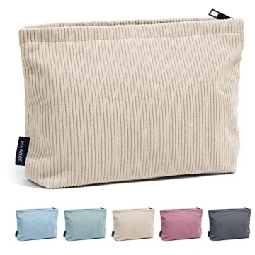 MAANGE Cosmetic Bags for Women - Corduroy Makeup Pouch Perfect for Travel