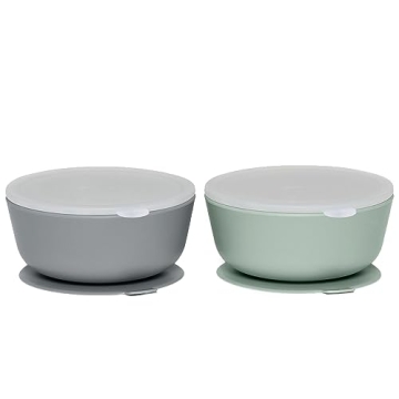 WeeSprout Silicone Suction Bowls for Babies & Toddlers - Leak Proof, Dishwasher Safe
