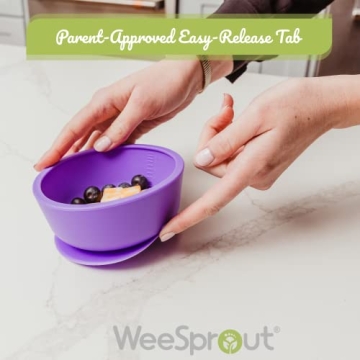 WeeSprout Silicone Suction Bowls Leak Proof Dishwasher Safe
