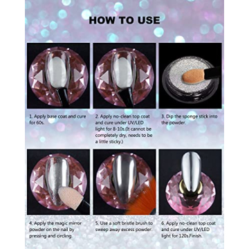 Chrome Nail Powder Set - Shine, Glitter, and Style for Nails