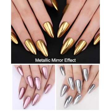 Chrome Nail Powder Set - Shine, Glitter, and Style for Nails