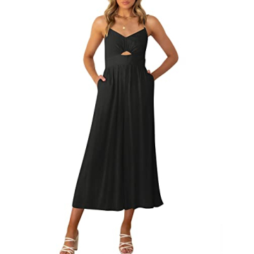Summer Casual Spaghetti Strap Wide Leg Jumpsuit for Women