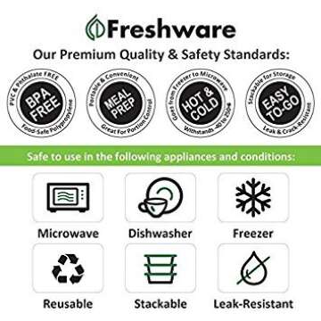 Freshware 150-Pack Meal Prep Containers BPA Free Bento Box