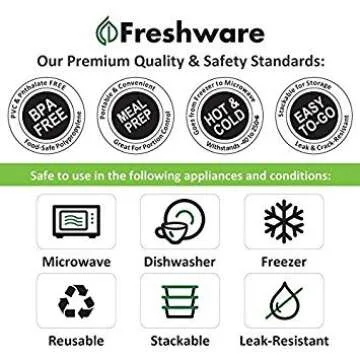 Freshware 150-Pack Meal Prep Containers BPA Free Bento Box